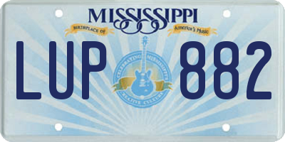MS license plate LUP882