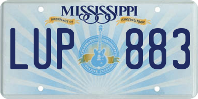 MS license plate LUP883