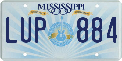 MS license plate LUP884