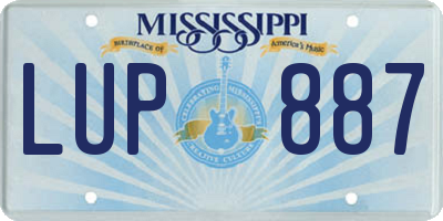 MS license plate LUP887