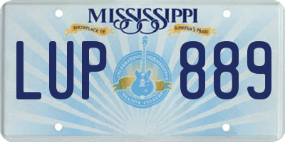 MS license plate LUP889