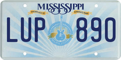 MS license plate LUP890