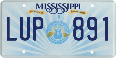 MS license plate LUP891