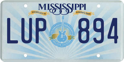 MS license plate LUP894