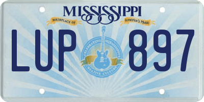 MS license plate LUP897