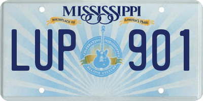 MS license plate LUP901