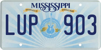 MS license plate LUP903