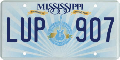 MS license plate LUP907