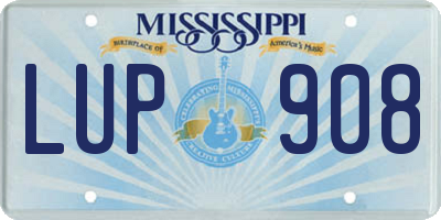 MS license plate LUP908