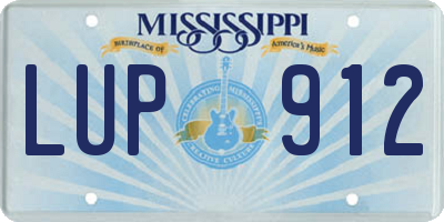MS license plate LUP912