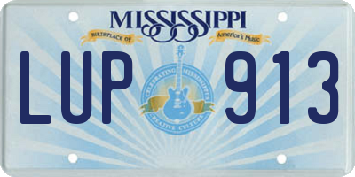 MS license plate LUP913