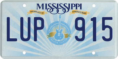 MS license plate LUP915