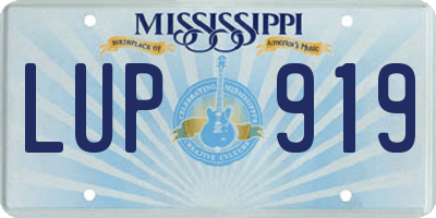 MS license plate LUP919