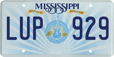 MS license plate LUP929