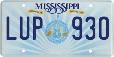MS license plate LUP930