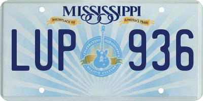 MS license plate LUP936