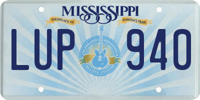 MS license plate LUP940