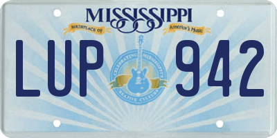 MS license plate LUP942