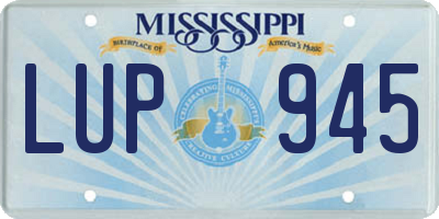 MS license plate LUP945