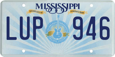 MS license plate LUP946