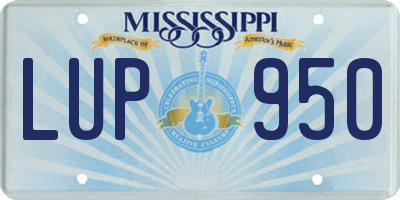 MS license plate LUP950