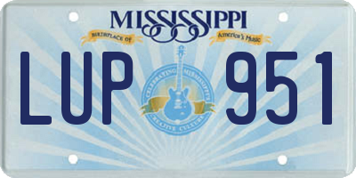 MS license plate LUP951