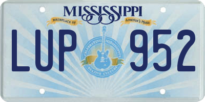 MS license plate LUP952