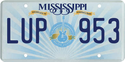 MS license plate LUP953
