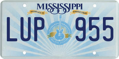 MS license plate LUP955