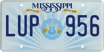 MS license plate LUP956
