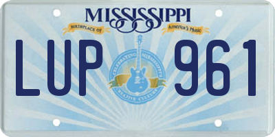 MS license plate LUP961