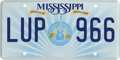 MS license plate LUP966