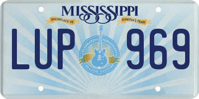MS license plate LUP969