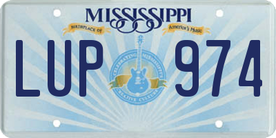 MS license plate LUP974