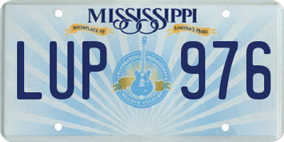 MS license plate LUP976
