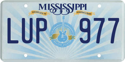 MS license plate LUP977
