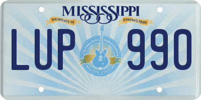 MS license plate LUP990