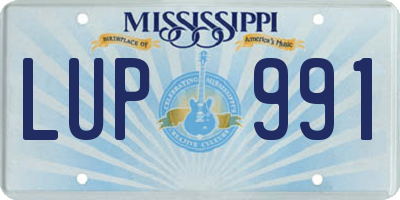 MS license plate LUP991