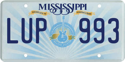 MS license plate LUP993