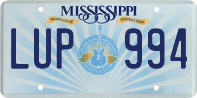 MS license plate LUP994