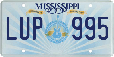 MS license plate LUP995