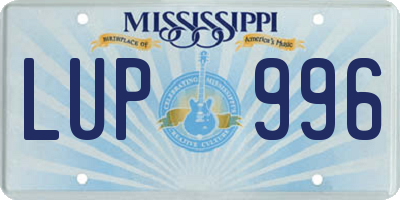 MS license plate LUP996