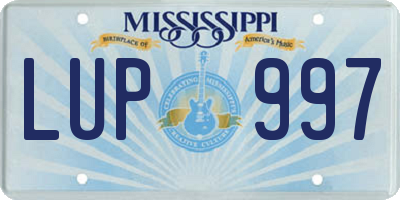 MS license plate LUP997