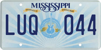 MS license plate LUQ044