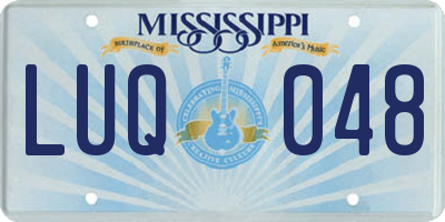 MS license plate LUQ048