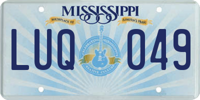 MS license plate LUQ049