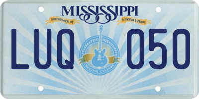 MS license plate LUQ050