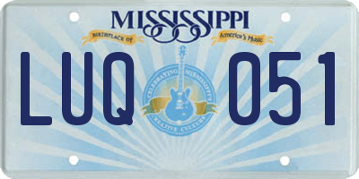 MS license plate LUQ051