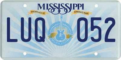 MS license plate LUQ052