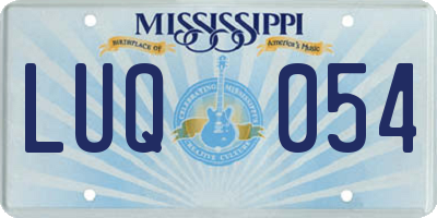 MS license plate LUQ054